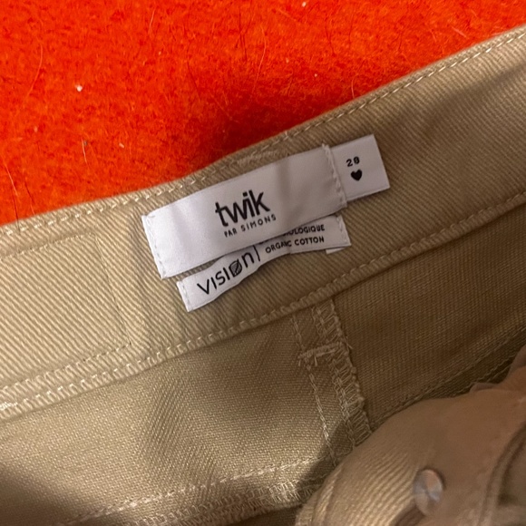 Fawn light brown organic cotton high rise straight leg jeans NWT - Picture 5 of 9